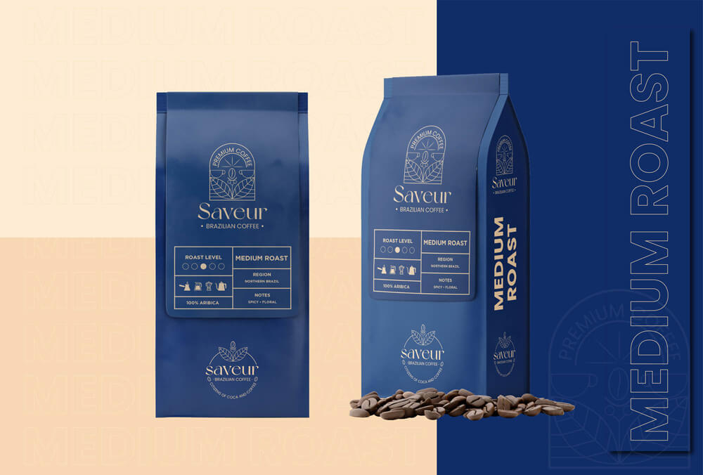 Saveur Coffee Medium Roast Packaging